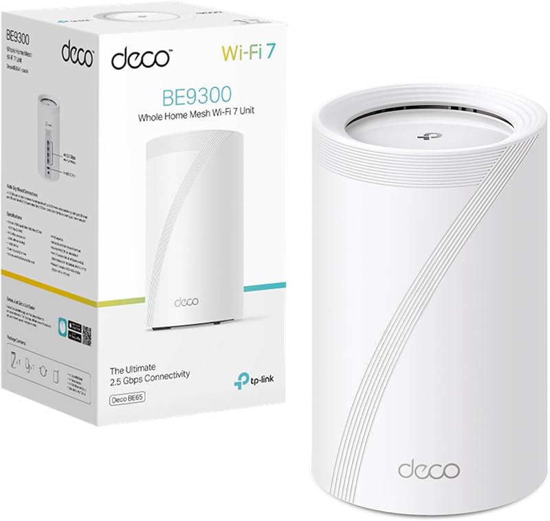 WiFi 7 Deco BE65 Sistema Mesh BE9214Mbps, Tri-Band, MLO, 6GHz, 1pz