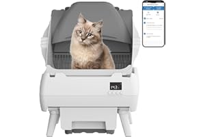 LOHHUBY Automatic Cat Litter Box Self Cleaning - App Control, Open-Design, Smart Health Monitor, Suitable for Medium Cats and Kittens, Anti-Pinch Safety, Quiet Operation, A Trusted Companion for Life - White