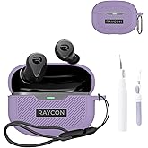 for Raycon Everyday Earbuds (2024 Edition) Case Cover,NOUKAJU Earphone Protective Cover(with Carabiner + Lanyard + Cleaning Pen) Drop-Proof,Protective Case for Raycon Everyday Earbuds(Purple)