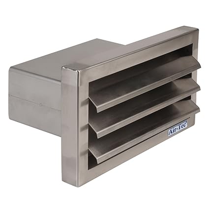 Bielmeier V653147 Außengitter System 150 Classic Edelstahl, mit Flachanschluss und Rückstauklappe