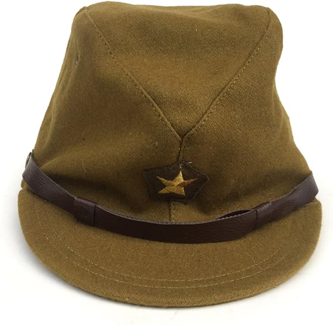 ZWJPWWW2 WWII Japan Officer Hats Japanese CAPS Woolen Officer Cap with Badge Dark Yellow at