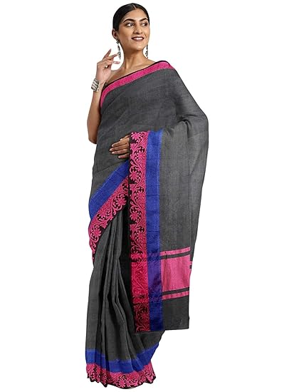 Pink Banarasi Poly Silk Saree, with Un-stitched Blouse Piece - Powerloom made Traditional Banarasi Sari for Women by ART Retail (Poly Silk Blend, Pink)