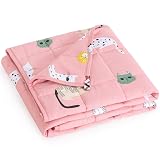 Mr. Sandman Weighted Blanket 7 lbs Twin/Full-Size Bed, Best for 50-90lb Cozy Cotton Blanket with Glass Beads - 41" x 60" Cute Cat