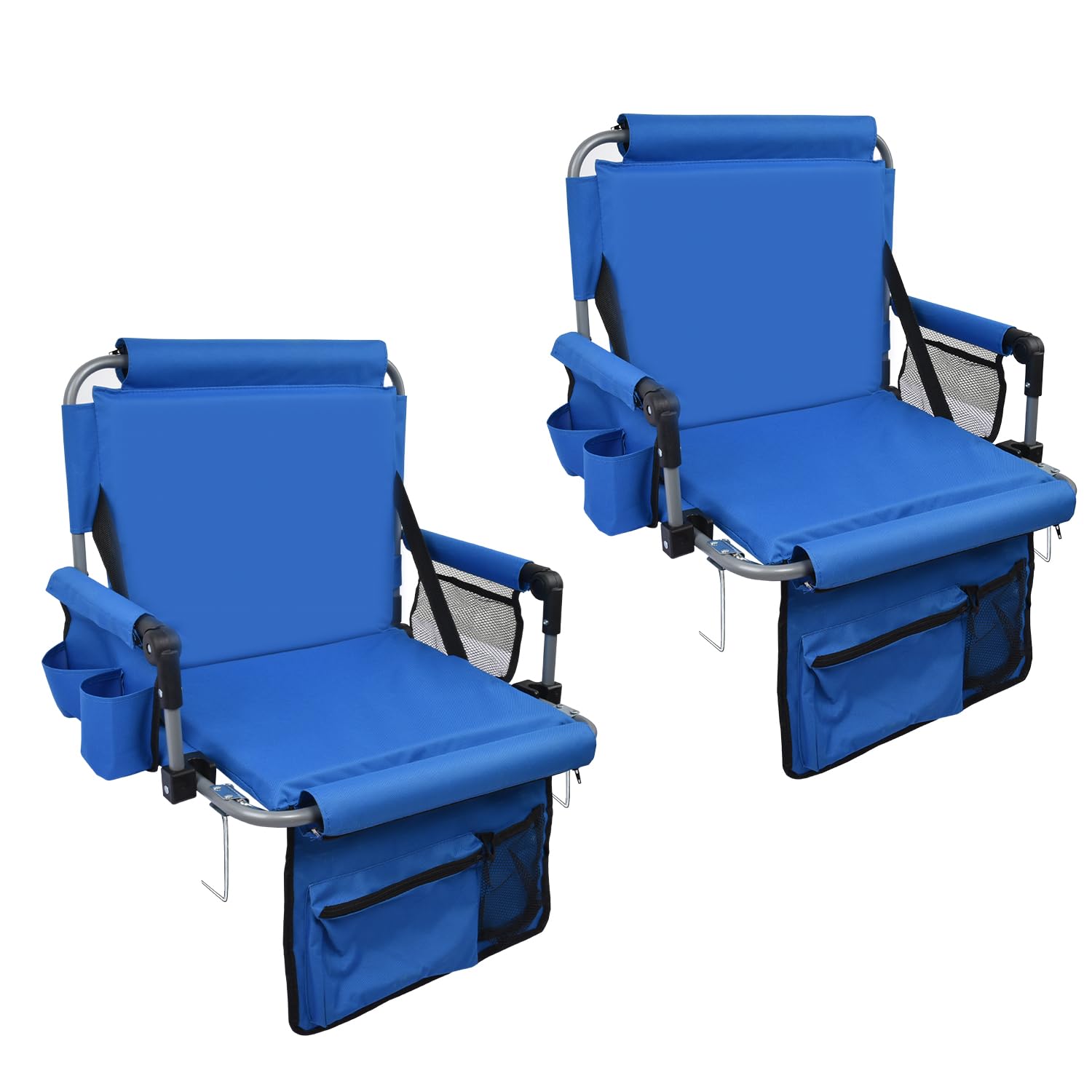 Photo 1 of **** ONLY COMES WITH 1 *****AOOXIMI Stadium Seat with Back Support, Bleach Seat with Backrest and Cushion, Stadium Chair with Cup Holders, Mesh Bag and Hidden Hook for Basketball and Soccer Bench