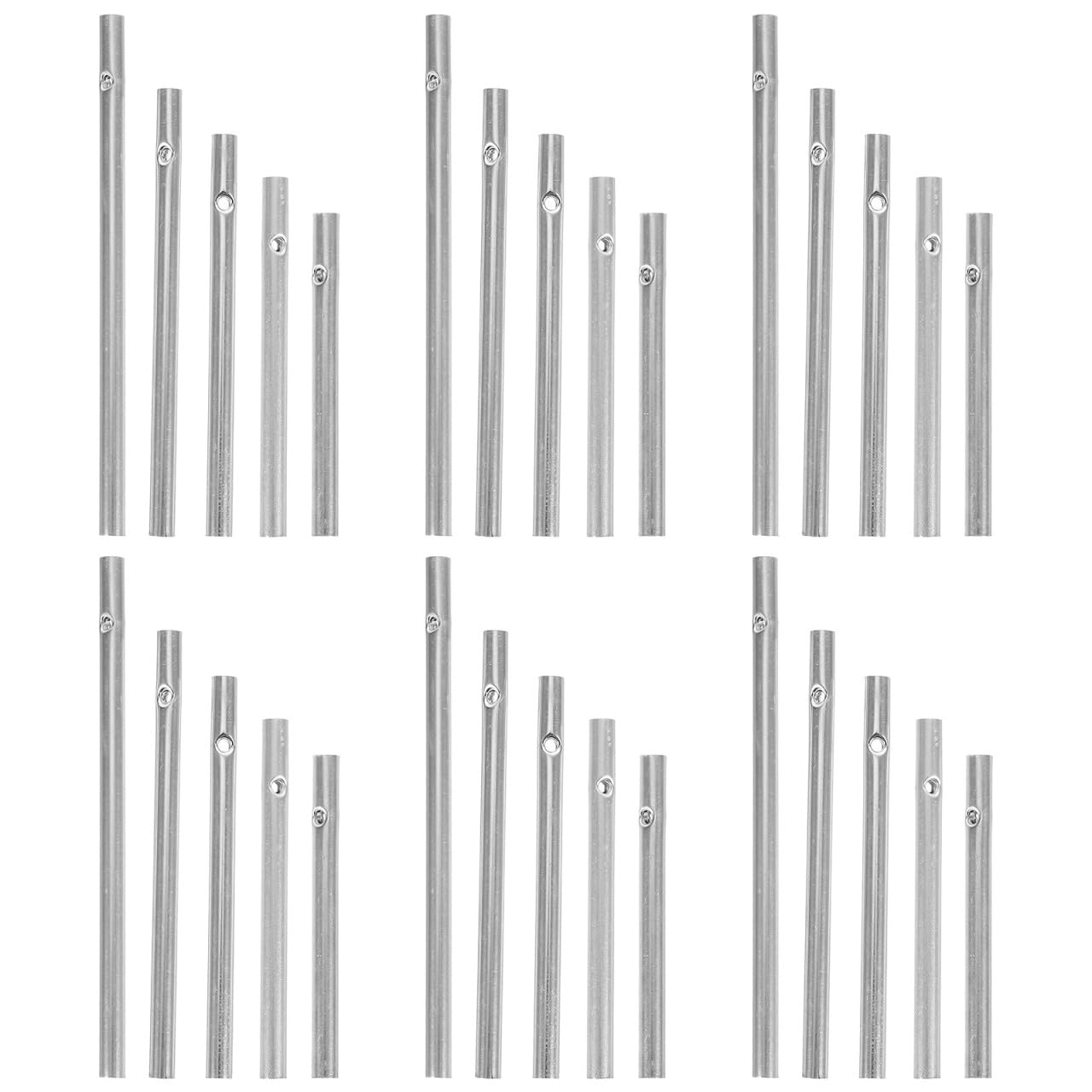 Operitacx 30pcs Wind Chime Tubes Set Silver Tone Tubes for Making Wind Chimes Different Lengths for Garden Outdoor Hanging Decorations Decor Making Kit — image 1
