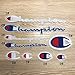 9 Pack Champion Patches Set Sew on or Iron on Multi Size Patch Embroidered DIY Applique Badge Decorative (Champion Patches)