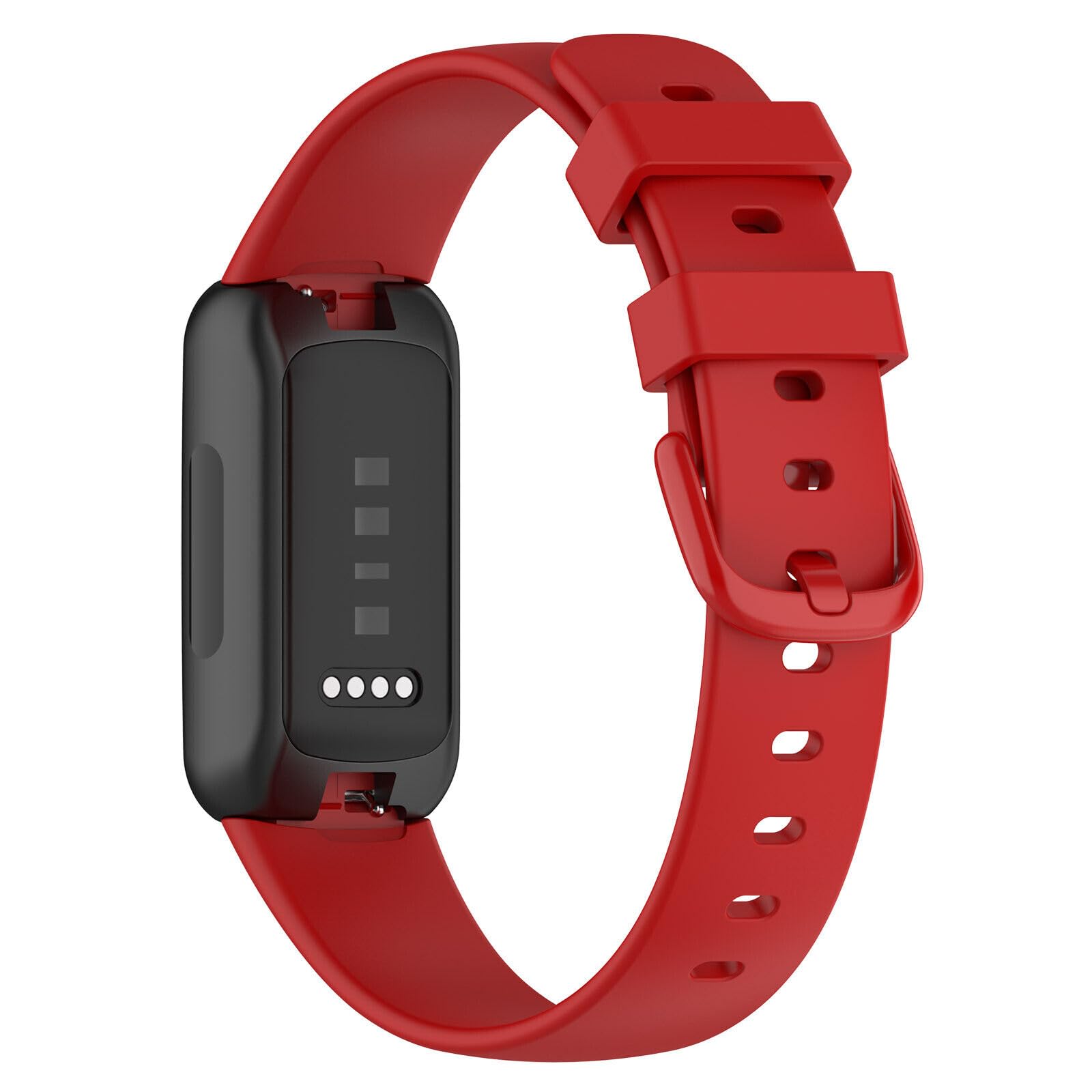 Panda Bobo Compatible for Fitbit Inspire 3 Strap, Soft Silicone Adjustable Sport Replacement Wrist Bands for Women Men (Small, Red)