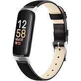 Vancle Leather Band for Fitbit Inspire 3 Bands Women Men, Genuine Leather Soft Strap for Fitbit Inspire 2/Inspire HR/Inspire