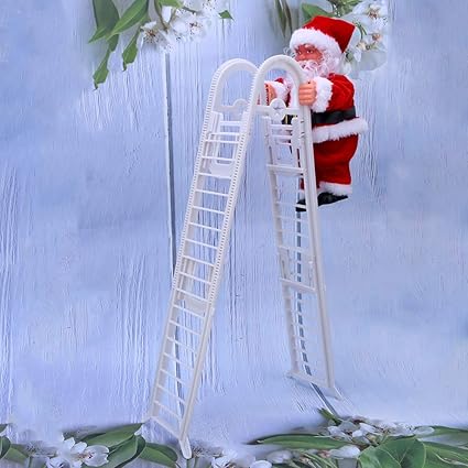 Amazon Co Jp 登山サンタクロース 電動サンタクロースはしごクリスマス音楽のおもちゃを登るはしごクリスマスデコレーションにサンタクロースを 登る Ouble Ladder ホーム キッチン