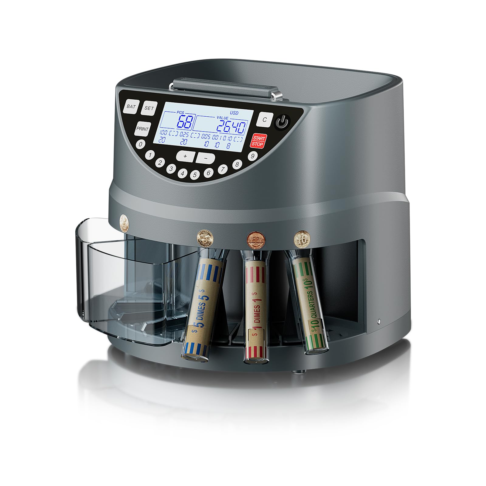 Photo 1 of *** FACTORY SEALED OPENED FOR ISNPECTION*** Aneken Coin Counter and Sorter with TFT Display - Accurate Sorting Machine for 5 Denominations, Smooth Operation at Up to 300 Coins Per Minute, Ideal for Efficient Money Management