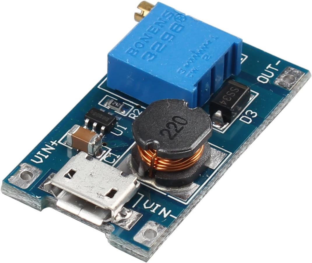 2A Booster Board DC-DC Step Up Power Module Input 2-24V To 5V 9V 12V 28V With Micro USB Compatible with Arduino