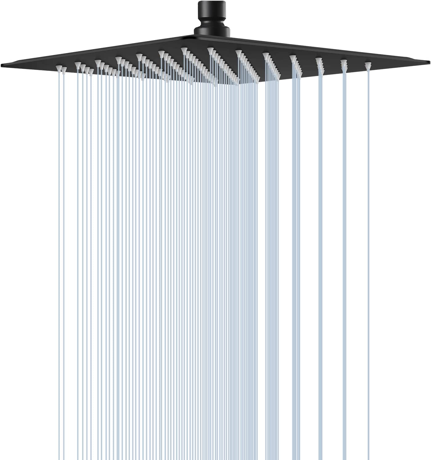 Rain Shower Head, VIGIME 10 Inch High Pressure Square Rainfall Showerhead, 304 Stainless Steel Fixed Shower Heads with 100 Silicone Jets for The Ultimate Shower Experience (Matte Black) โ image 1