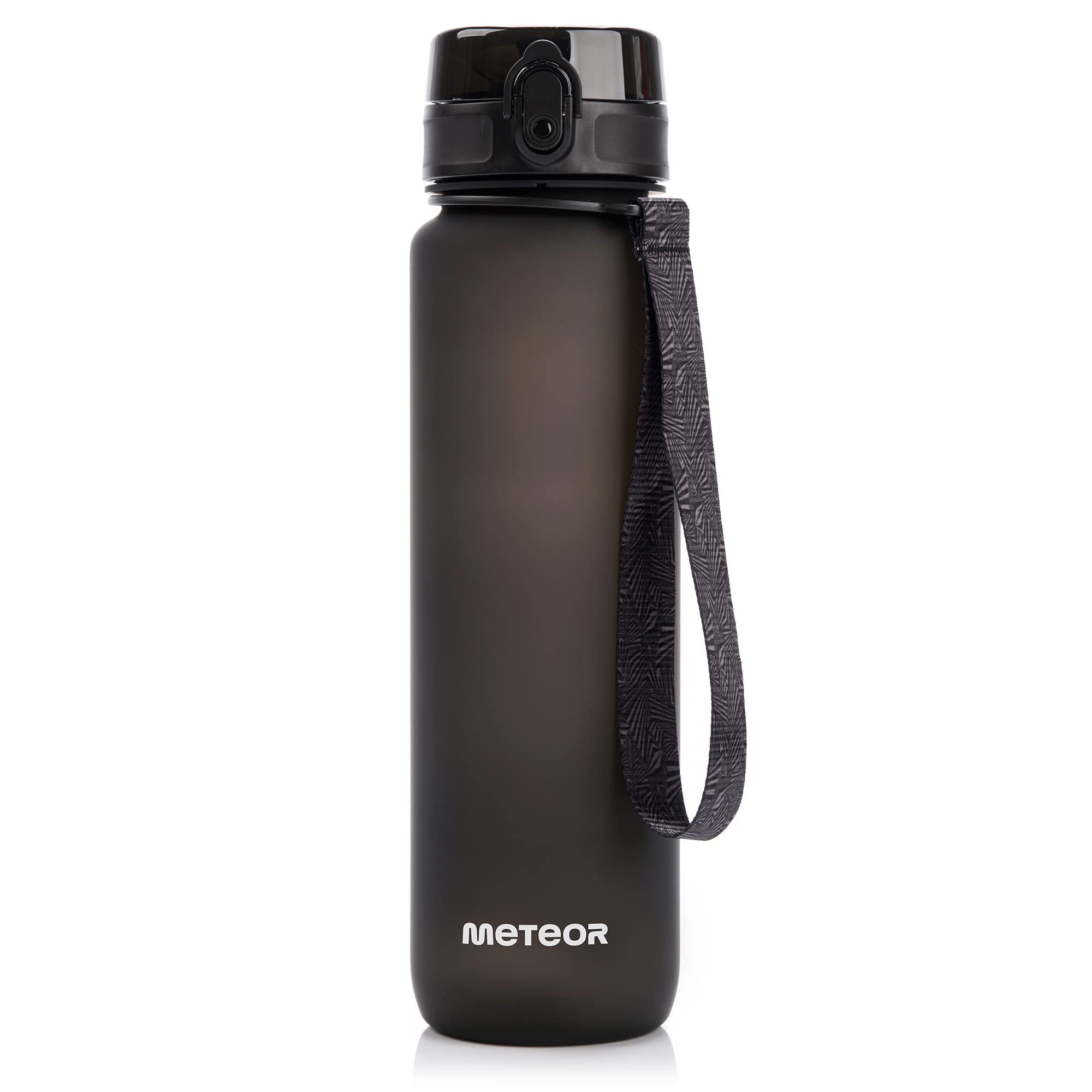 meteor Water bottle 1000 ml – Secure flip lid with lock for daily hydration – Durable and practical sports water bottle for training and travel – Sport water bottle Black
