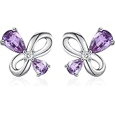 Zeuslia Butterfly Earrings Hypoallergenic 925 Sterling Silver Infinity Butterfly Stud Earrings Lightweight Butterfly Jewelry Gifts for Women
