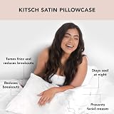 Kitsch Satin Pillowcase with Zipper 48x66 Marble Hair Skin 600TC Like view 3