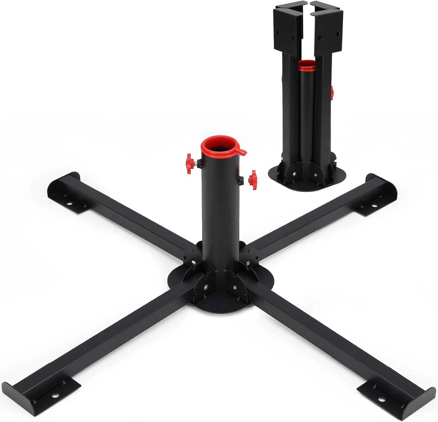 Tree Stands - COCONUT Christmas Tree Stand, Heavy Duty Christmas Tree Base for 6-8 FT Artificial Trees, Foldable Metal Xmas Tree Holder (Black)