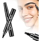 2025 New Microblading Eyebrow Pen, Waterproof Eyebrow Pencils for Women, Eye Brow Pen with 4 Tip, Natural Magic Eyebrow Makeup Fine Stroke Contouring Pencil Long-Lasting Stay on All Day (Black)