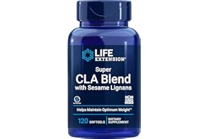 Life Extension Super CLA Blend with Sesame Lignans, conjugated linoleic acid, sesame seed extract, weight management, body composition, gluten free, non-GMO, 120 softgels