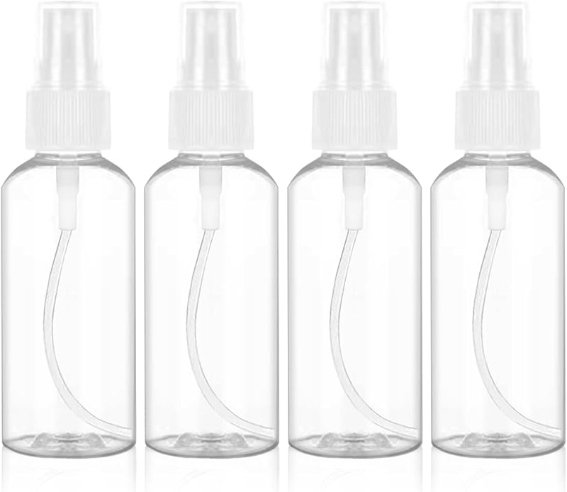 Hanyousheng 4Pcs 50ml Spray Bottles Refillable Travel Mist Empty PET Plastic