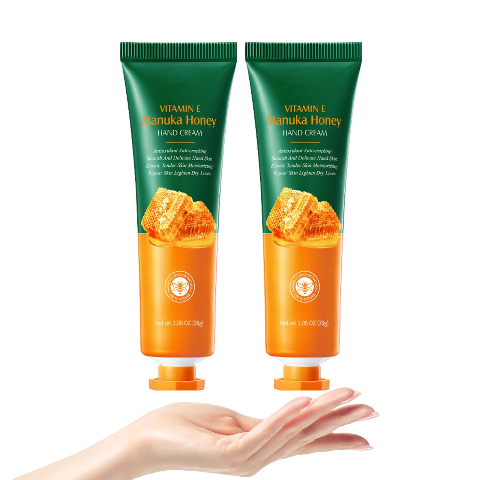 2 Pcs Vitamin E Manuka Honey Hand Cream Bright Moisturising Anti-Cracking Repair Glowing Anti-Aging Nourishing Hand Cream Skincare