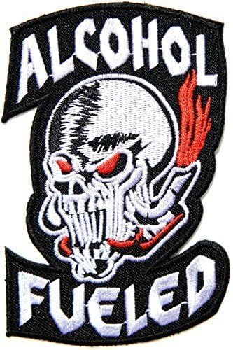 2.75" x 4.25" ALOCOHOL FUELEDSkull Ghost Clothing Logo biker Hog Outlaw motorcycle leather jackets custom patches