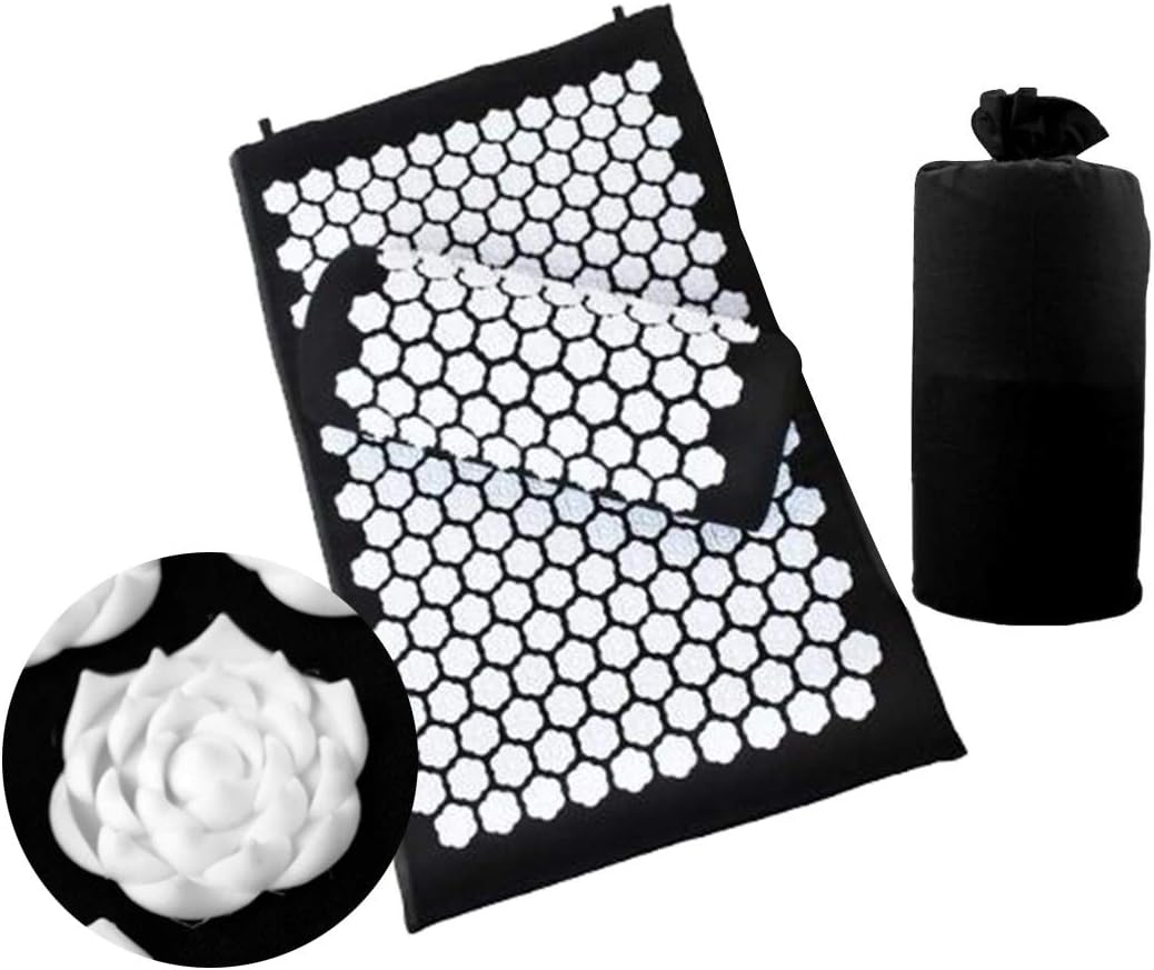 Lotus Flower Yoga Acupressure Mat, New Version Acupuncture Back Mat for Neck, Shoulder,Back,Sciatic Pain Relief and Relaxation