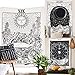 BLEUM CADE Tarot Tapestry The Moon The Star The Sun Tapestry Medieval Europe Divination Tapestry Wall Hanging Tapestries Mysterious Wall Tapestry for Home Decor (Pack of 3, 51×59 Inches)