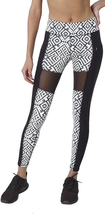 X by Gottex Womens Full Length Mesh Exercise Workout Yoga Leggings with Pocket at Amazon Womenâs 