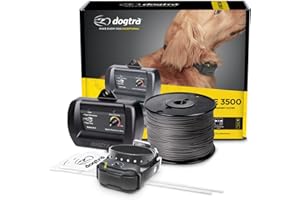 Dogtra E-Fence 3500 In Ground Fence for Dogs Wireless Rechargeable Collar 40-Acre Vibration Outdoor Underground Wire Electric