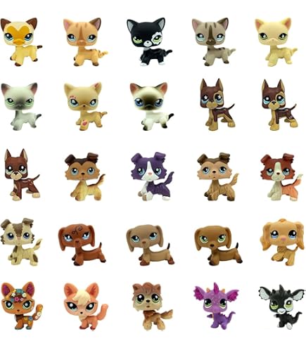 Rare jouet original pour animaux de compagnie, figurine chat à tête mobile # 66 chatons gris clair mignons pour collection d'animaux pour enfants LPS  26