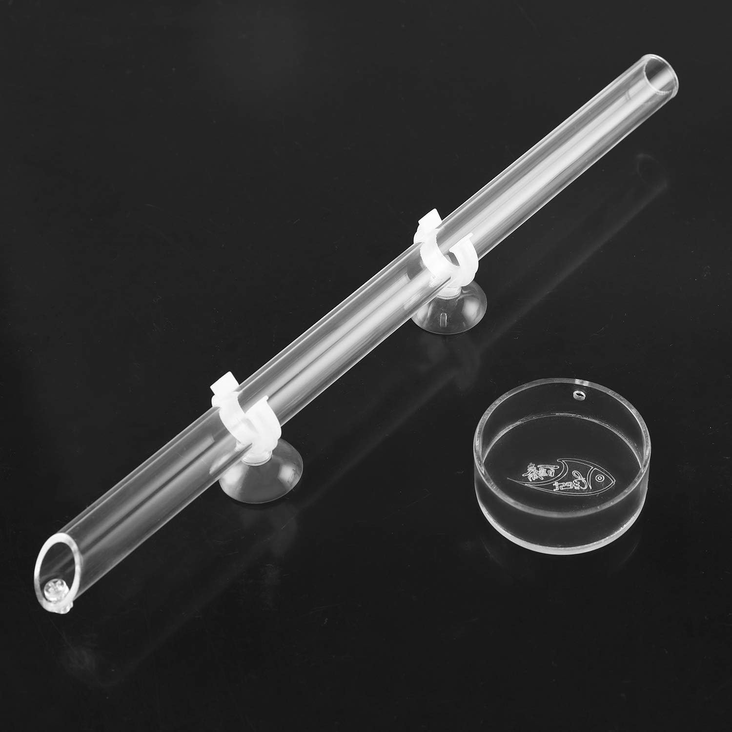 niCWhite Acrylic Shrimp Feeder Tube Feeding Dish Tray, Shrimp Feeding Tube for Fish Tank Aquarium Shrimp Fish 30cm, with 2 Suction Cups - Image 5