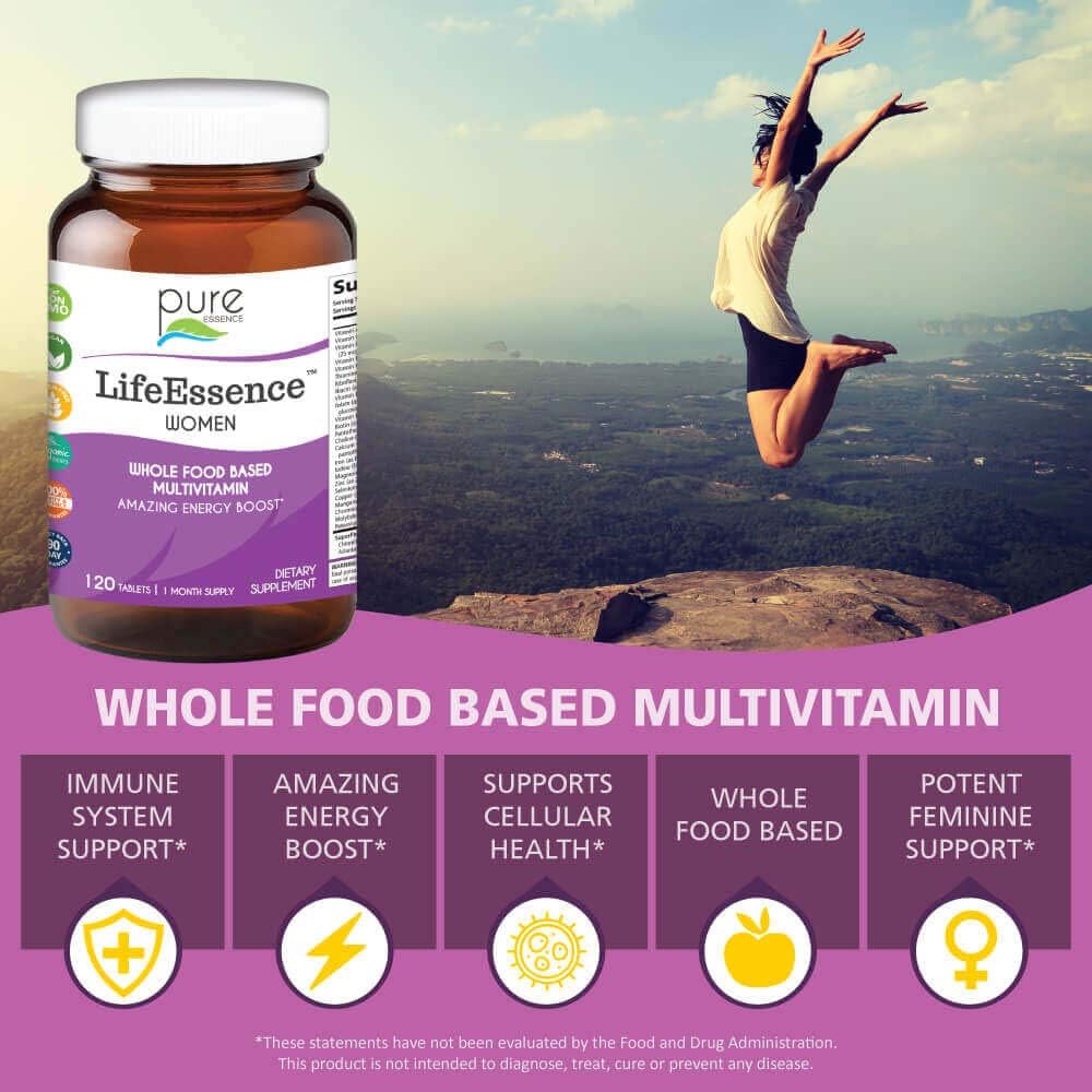 Pure Essence Labs LifeEssence Women's Formula - World's Most Energetic Multiple - The Master Multiple - 120 Tablets: Health & Personal Care