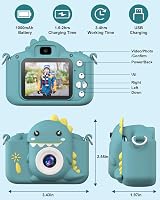 Hangrui Kids Camera 20MP Dual Lens 2.0 inch IPS 1080P 32GB Shockproof Dark Green view 7