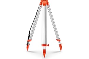 Saysurey Aluminum Survey Tripod Heavy Duty Construction Laser Level Tripod Stand with 5/8"-11 Thread Flat Head Quick Clamp Transit for Automatic Optical Level, Built in Strap