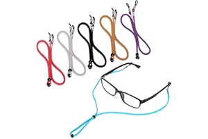 Eye Glasses String Holder Strap, 6 Pcs Leather Adjustable Eyeglass Retainer for Men Women Kids, Anti-Slip Eyeglass Chains for