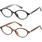 PUBOWT Oval Reading Glasses Women Men Blue Light Blocking Small Computer Readers Retro Fashion Frame Vintage Eyewear PT2009