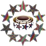 Star Stickers Roll | These 10 Vibrant Color Designs make up The Best Assorted STAR STICKERS ROLL on Amazon | Includes a full 130 1.5