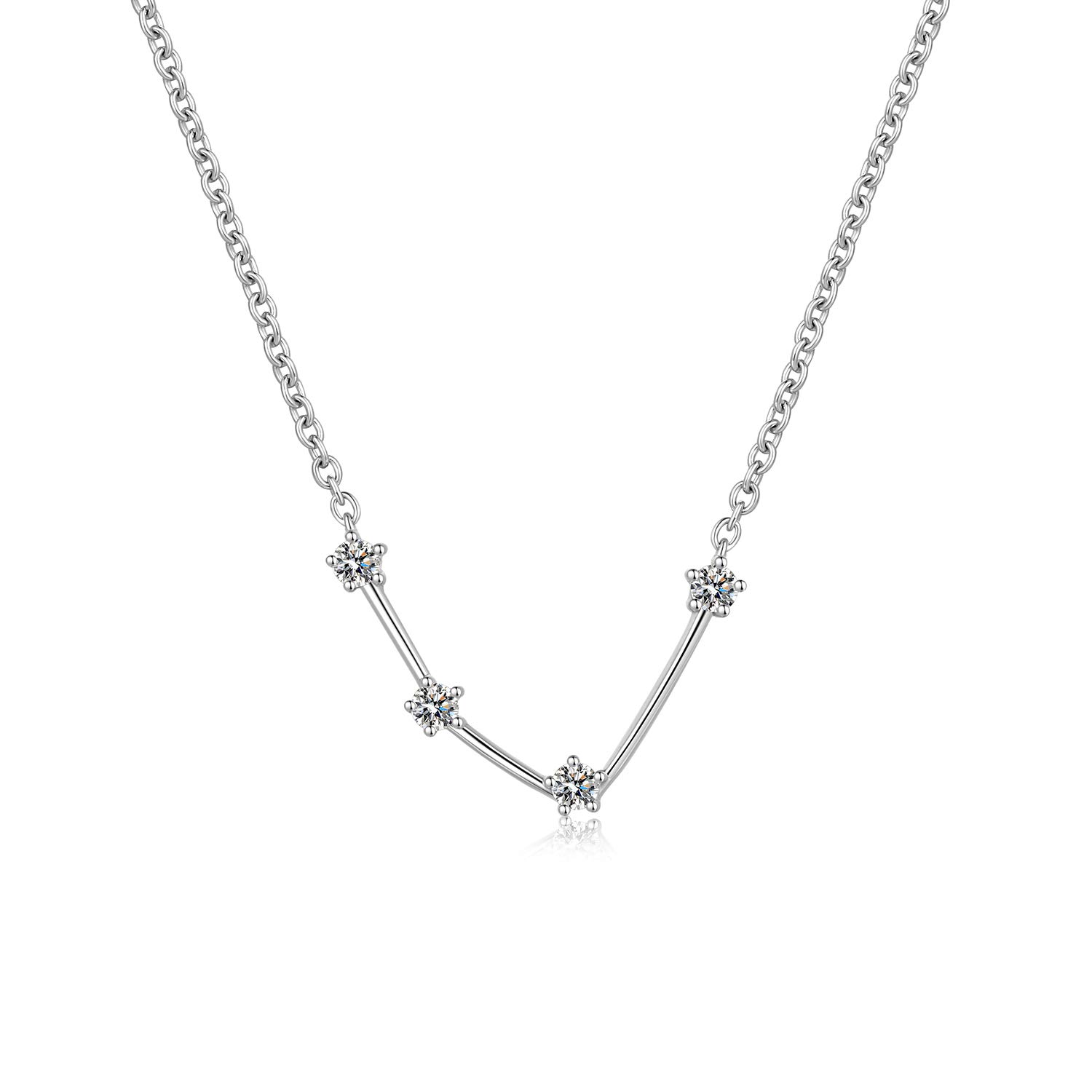 jiamiaoi Necklace for Women 12 Horoscope Necklace Leo 925 Sterling Silver Zodiac Sign 12 Constellation Necklace Astrology CZ Pendant Necklace Star Necklace Birthstone Necklace