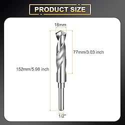 HARFINGTON 18mm Drill Bit 1/2" Reduced Shank Round