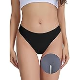 Leovqn Camel Toe Thongs for Women Seamless No Show Concealer Thongs Invisible Cameltoe Proof Workout Underwear