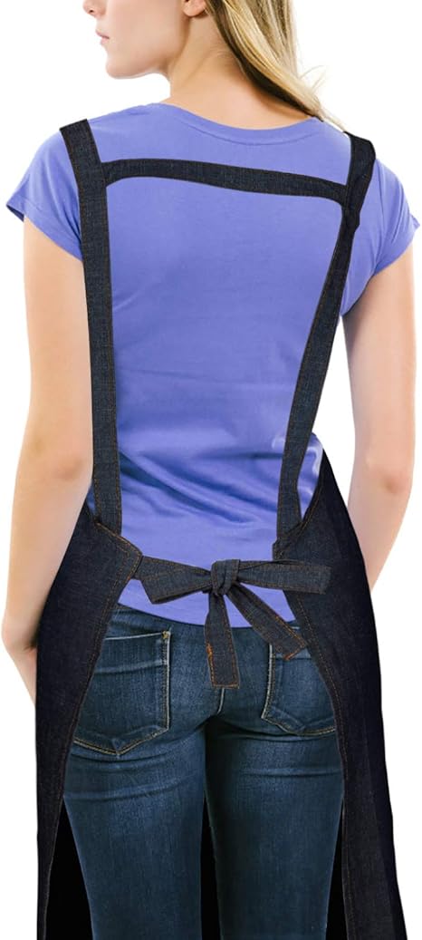 Lavoretti Di Natale Con Jeans.Maoxintek Denim Lavoro Grembiule Di Jeans Con Tasca Blu Grembiuli Da Cucina Regolabile Chef Donna Uomo Per Coffee Bar Barbecue Gardening Luminushair Com Br