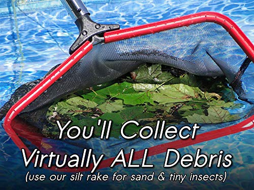 ProTuff Pool Leaf Rake - 17.5" - Unlimited Free Replacement Guarantee - Professional Grade Medium Fine Mesh Pool Skimmer - 3X Faster Than Other Swimming Pool Pond Cleaning Tools - 18 inch