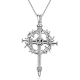 YAFEINI Sterling Silver Ankh Necklace Eye of Horus Cross Necklace Ancient Egyptian Symbol of Protection Jewelry Gifts For Men Women