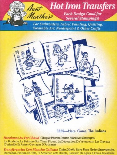 Here Come the Indians Aunt Martha's Hot Iron Embroidery Transfer
