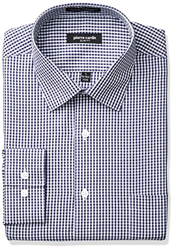 Pierre cardin men s plaid or check slim fit semi spread…