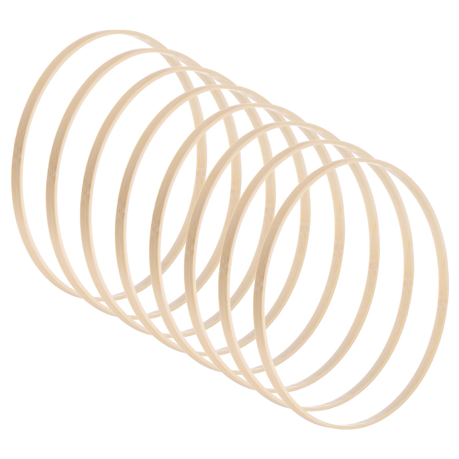 M METERXITY 8 Pack Wooden Bamboo Floral Hoop-10 Inch Craft Wooden Wreath Rings, Apply to DIY Wedding Wreath Decor/Macrame Dreamcatcher/Wall Hanging Crafts (Wooden)