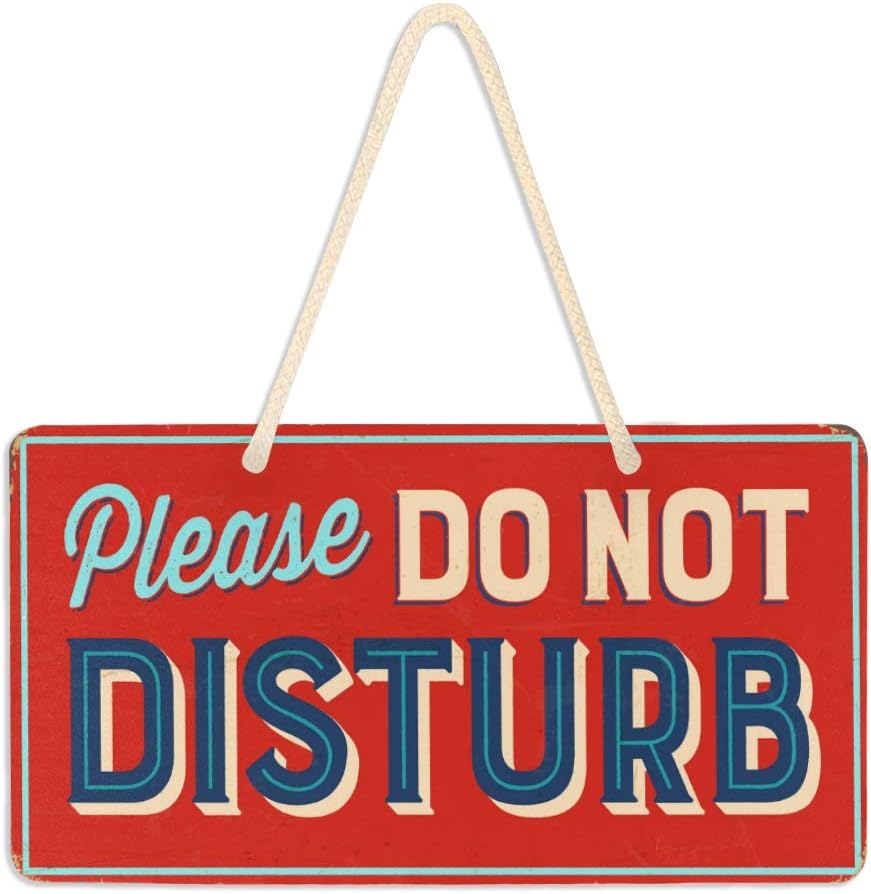 WELLDAY Do Not Disturb Sign - Front Door Decor Wall Hanging Decorations for Home Door Shop Store