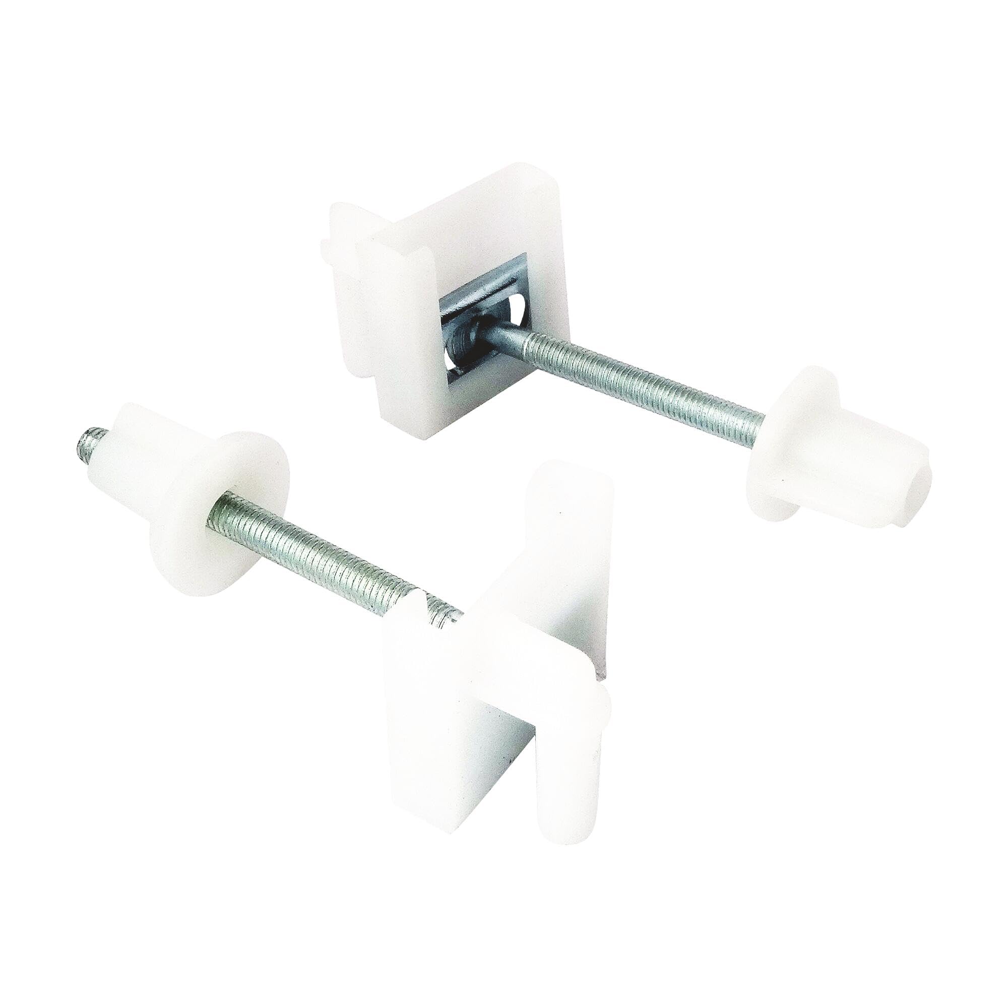 Somatherm // 935-12 Toilet Seat Fixing 2 Plates 2 Nuts 2 Runners 75 mm, Grey