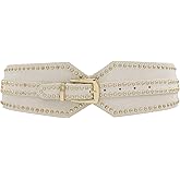 ZYALTFDC Women Wide Elastic Belts Chunky Stretchy Thick Belts for Women Dress Retro Cinch Girdle Vintage Waistband