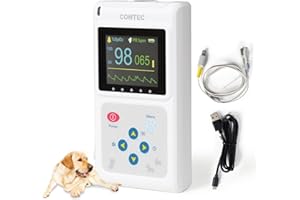 CONTEC MEDICAL SYSTEMS CONTEC Veterinary Pulse Oximeter Handheld Pulse Oximeter for Animals 24 hours SPO2 Pulse Rate Monitor Adjustable Alarm CMS60D-VET